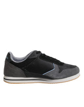 Trussardi Black Gray Lace Up Low Top Casual Sneakers Shoes -   -  Trussardi.